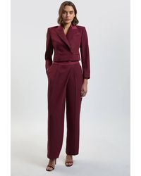 Karen Millen - Satin Back Crepe Tailored Trousers - Lyst
