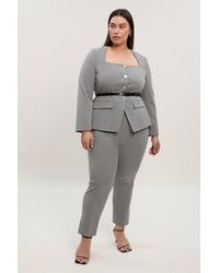 Karen Millen - Plus Size Tailored Marl Slim Leg Trouser - Lyst