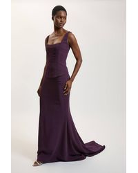 Karen Millen - Compact Viscose Fishtail Maxi Skirt - Lyst