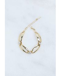 Karen Millen - Hand Set European Crystal Ellipse Chain Bracelet - Lyst