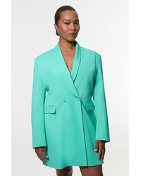 Karen Millen - Plus Size Polished Tailored Double Breasted Sinch Detail Blazer Mini Dress - Lyst