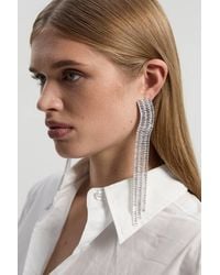 Karen Millen - Diamante Drop Earrings - Lyst