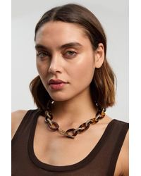 Karen Millen - Acrylic Chain Woven Link Necklace - Lyst