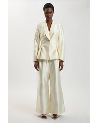 Karen Millen - Structured Satin Tailored Trouser - Lyst