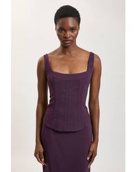 Karen Millen - Compact Viscose Corset Top - Lyst