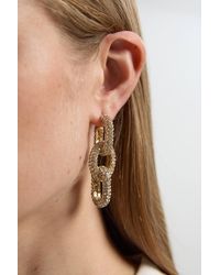Karen Millen - Crystal Chain Link Drop Earrings - Lyst