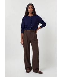Karen Millen - Viscose Blend Knit Balloon Sleeve Cardigan Sweater - Lyst