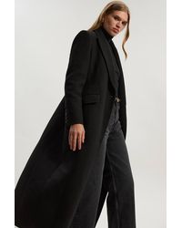 Karen Millen - Forever Wool Blend Tailored Fitted Maxi Coat - Lyst