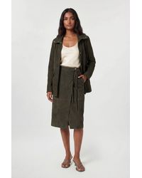 Karen Millen - Suede Tie Belt Midi Skirt - Lyst