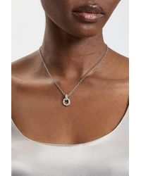Karen Millen - Crystal Chain Link Pendant Necklace - Lyst