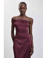 Karen Millen - Tailored Satin Bodice Top - Lyst