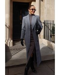 Karen Millen - Forever Wool Blend Tailored Fitted Maxi Coat - Lyst