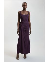 Karen Millen - Compact Viscose Corset Maxi Dress - Lyst
