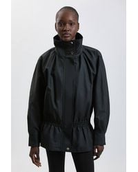 Karen Millen - Trench Check Mix Funnel Neck Jacket - Lyst