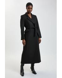 Karen Millen - Wool Investment Notch Neck Tailored Maxi Coat - Lyst