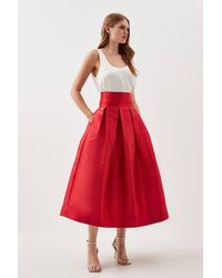 Karen Millen - Forever Twill Woven Prom Maxi Skirt - Lyst