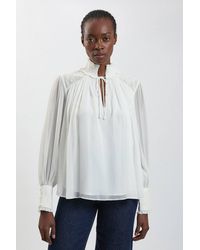 Karen Millen - Hand Embellished Georgette Blouse - Lyst
