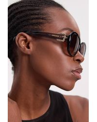 Karen Millen - Rounded Buckle Detail Sunglasses - Lyst
