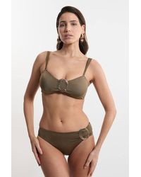 Karen Millen - Slinky Trim Detail Bikini Bottoms - Lyst