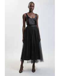 Karen Millen - Tulle Woven Maxi Skirt - Lyst