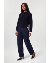 Karen Millen - Cotton Button Detail Knit Boxy Jumper - Lyst