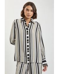 Karen Millen - Contrast Stripe Viscose Co Ord Shirt - Lyst