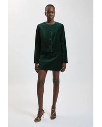 Karen Millen - Tailored Velvet Mini Skirt - Lyst