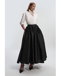 Karen Millen - Taffeta Woven Maxi Skirt - Lyst