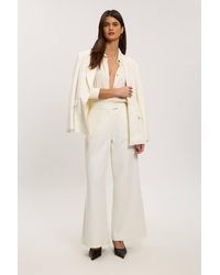 Karen Millen - Petite Compact Stretch Straight Leg Tailored Trousers - Lyst