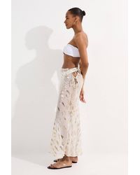 Karen Millen - Beach Metallic Thread Tie Waist Maxi Skirt - Lyst