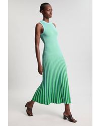 Karen Millen - Knit Stripe Stitch Detail Sleeveless Midi Dress - Lyst