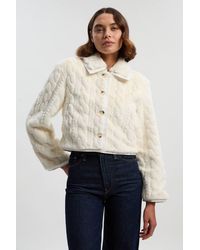 Karen Millen - Textured Faux Fur Tailored Coat - Lyst
