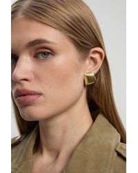 Karen Millen - Quilted Square Stud Earrings - Lyst