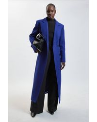 Karen Millen - Petite Wool Blend Tailored Fitted Maxi Coat - Lyst