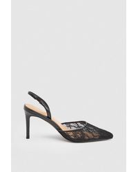 Karen Millen - Lace Court Heeled Shoe - Lyst