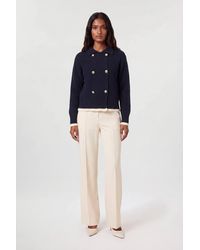 Karen Millen - Cotton Button Detail Knit Boxy Cardigan Sweater - Lyst