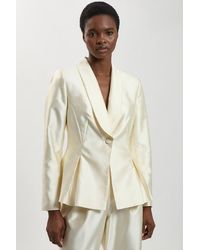 Karen Millen - Satin Twill Single Breasted Blazer - Lyst