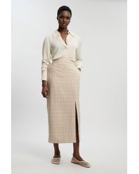 Karen Millen - Tailored Check Pencil Midi Skirt - Lyst