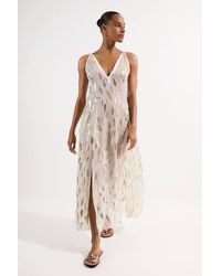 Karen Millen - Beach Metallic Thread Strappy Maxi Dress - Lyst