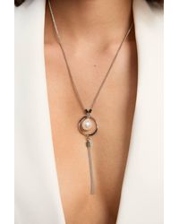 Karen Millen - Modern Pearl Pendant Necklace - Lyst