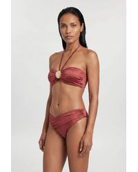 Karen Millen - Metallic Bikini Top With Hardware Detail - Lyst