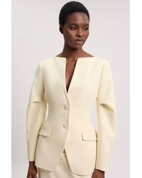 Karen Millen - Compact Stretch Tailored Single Breast Blazer - Lyst