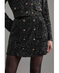 Karen Millen - Petite Sequin Tailored Wrap Over Mini Skirt - Lyst
