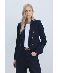 Karen Millen - Petite Forever Tailored Button Military Blazer - Lyst