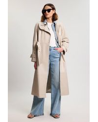 Karen Millen - Leather Belted Trench Coat - Lyst
