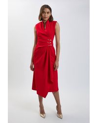 Karen Millen - Trim Tailored Midi Pencil Dress - Lyst
