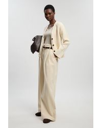 Karen Millen - Petite Cotton Knitted Button Cardigan Sweater - Lyst