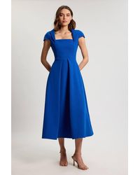 Karen Millen - Square Neck Tailored Full Skirted Maxi Dress - Lyst