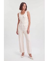 Karen Millen - Tweed Embellished Trim Tailored Wide Leg Jumpsuit - Lyst