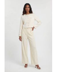 Karen Millen - Satin Tux Tailored Collarless Cropped Blazer - Lyst